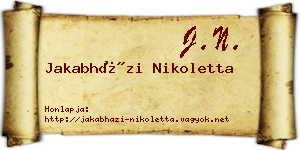Jakabházi Nikoletta névjegykártya
