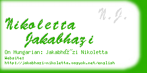nikoletta jakabhazi business card